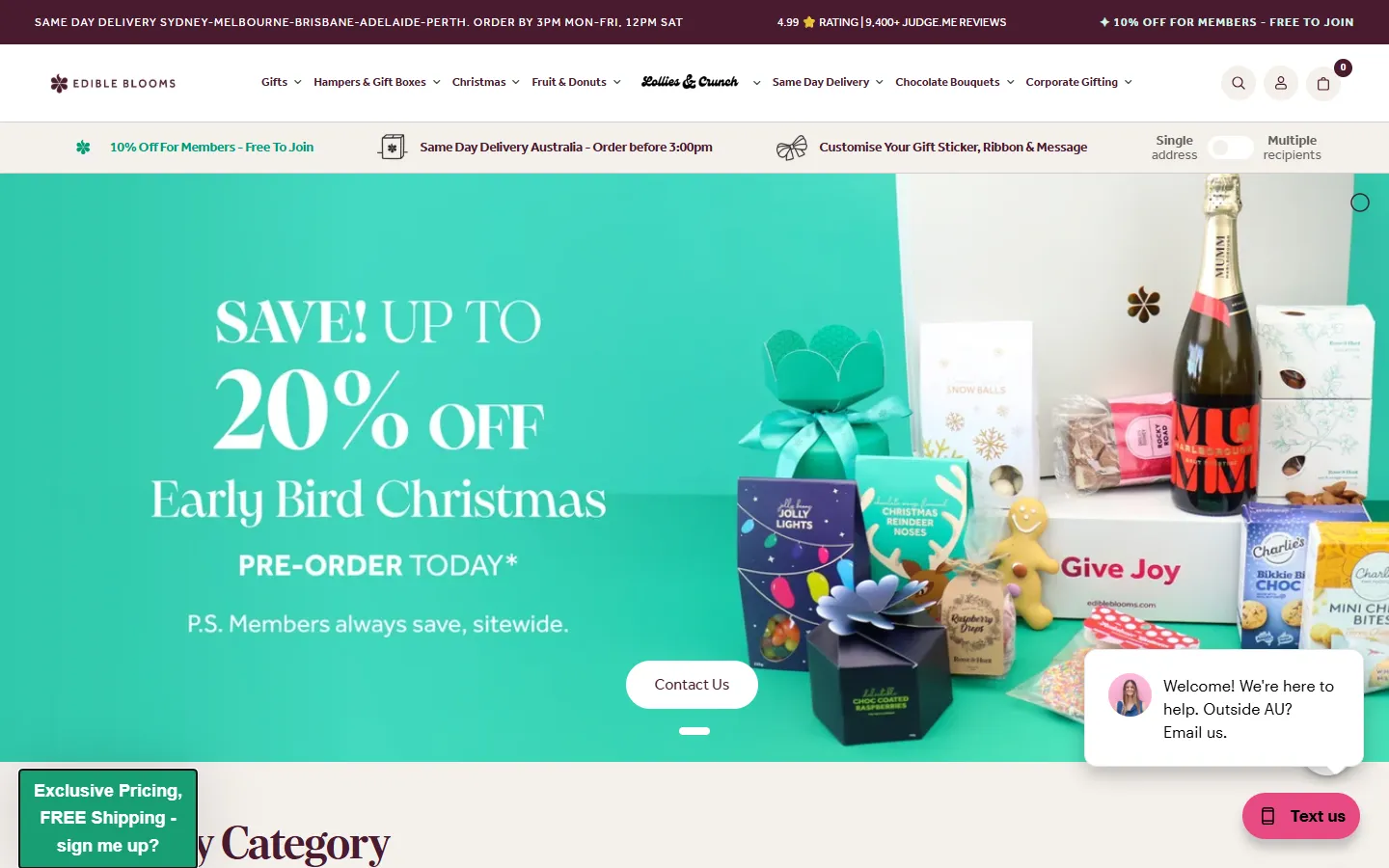 Home page of edibleblooms.com.au